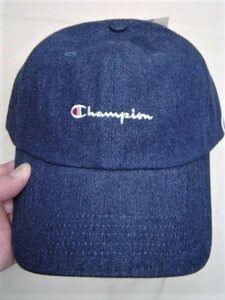 Champion チャンピオン メンズ レディス デニム Champion ロゴ 刺しゅう キャップ 紺 F 帽子 野球帽 381-0136 新品