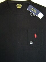 セール 20% off POLO RALPH LAUREN ポロ ラルフローレン ワンポイント ポロ 刺しゅう ポケット Tシャツ 半袖 黒 M ベトナム製 新_画像3