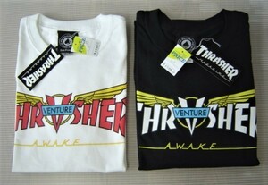 セール20%off THRASHER スラッシャー Venture Collab スラッシャー ベンチャー コラボ Tシャツ 半袖 丸首 メンズ US企画 黒 M 311511