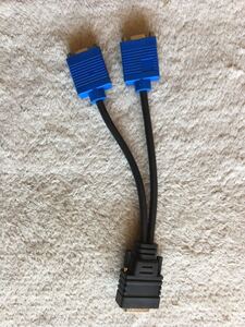 Dell 分岐モニターケーブル きれいな中古 Dell DVIオス VGAメス ×2