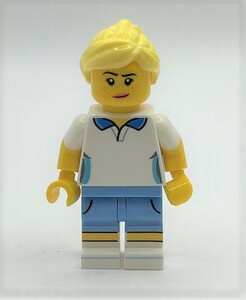 即決 新品 未使用　レゴ LEGO ミニフィグ　タウン　ミニフィギュア シティ ポロシャツの女の人　女性　ポニーテール