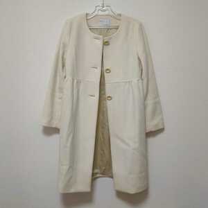  beautiful goods Iena IENA wool material non color coat ivory 38