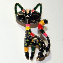猫　ネコ　ねこ　キャット　ブローチ　コサージュ　ピンバッジ　ラペルピン　安全ピン_画像1