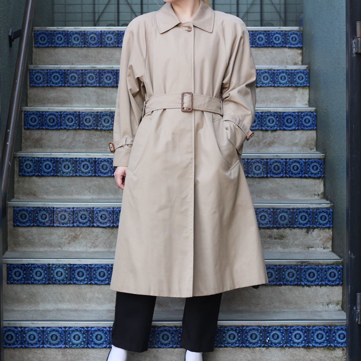 Aquascutum LONG TRENCH COAT WITH WOOL LINER MADE IN ENGLAND/アクア