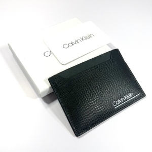  Calvin Klein card-case pass case leather logo design black CK CALVIN KLEIN