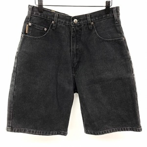 Timberland Timberland 31 men's imported car old clothes Denim shorts short pants half Zip fly USA made cotton 100% black black 