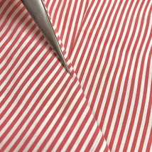 M-PREMIER エムプルミエ 36 レディース シャツ 少しストレッチ ストライプ 7分袖 日本製 綿×ナイロン×ポリウレタン レッド×ホワイト 赤_画像3