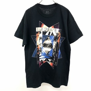 ECKO UNLIMITED エコーアンリミテッド M メンズ Tシャツ プリント 宇宙 炎 眼 EXPAND EXPLORE CREATE REALITY 半袖 綿100% ダークネイビー