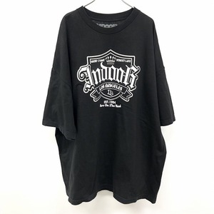 INDOOR インドア 3XL 4L メンズ インポート古着 ビッグサイズ オーバーサイズ Tシャツ カットソー プリント 半袖 USA製 綿100% ブラック 黒