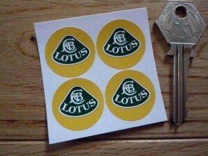 ◆送料無料◆ 海外 ロータス ロゴ yellow LOTUS 50mm 4枚セット ステッカー