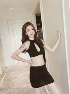 YM147BK 超セクシー 胸穴開き美胸 秘書 教師 OL 制服「トップス・ミニスカート・Tバック3点セット」ランジェリー コスプレ衣装