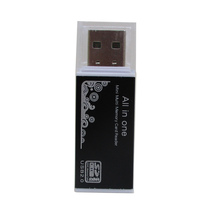 送料無料 SDカードリーダー/ライター 4in1 アルミ SD+microSD+MSDUO+microMSDUO ブラックｘ３個セット/卸_画像2