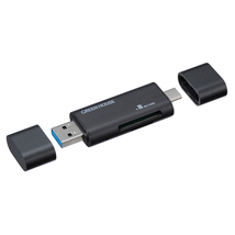 同梱可能 カードリーダー/ライター スマホ パソコン タブレットに USB Type-C +USB Type A グリーンハウス GH-CRACA-BK/8869ｘ１台_画像1