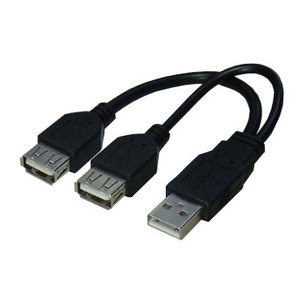 同梱可能 USBケーブル 二股(Y字) データ転送+充電 iphon OK USB A・オス→USB A・メス(x2) USBA/2B 変換名人7312