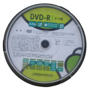 送料無料 DVD-R データ用 10枚入 スピンドル GH-DVDRDB10/6385 グリーンハウスｘ１個