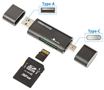 同梱可能 カードリーダー/ライター スマホ パソコン USB Type-C +USB Type A グリーンハウス GH-CRACA-BK/8869ｘ２台セット/卸_画像2