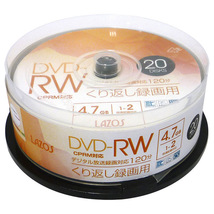 送料無料 DVD-RW 繰り返し録画用 ビデオ用 20枚組スピンドルケース入 4.7GB CPRM対応 2倍速対応 L-DRW20P/2648ｘ３個セット/卸_画像1