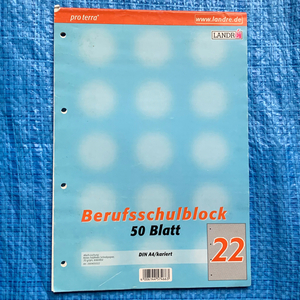 Berufsschulblock 50 blatt A4 5mm方眼