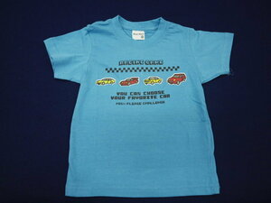 新品　110　働く車シリーズ　半袖Ｔシャツ　ターコイズブルー　レターパック発送（代引き不可）23534B