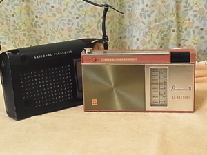 National Panasonic 【R-205D】 MW/SW 2バンドトランジスタ ラジオ「おしゃれな 可愛い」 アンティーク ラジオ 管理21120546