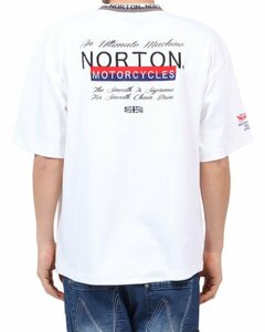 Norton ノートン Tシャツ 222N1007 DRY 衿 ジャカード ロゴ デザイン 半袖Ｔシャツ ホワイト XL 新品