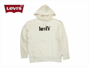 リーバイス Levi's 384790079 リラックスグラフィックフーディー スエードラバー ロゴ 裏毛スウェット プルパーカー ホワイト L 新品