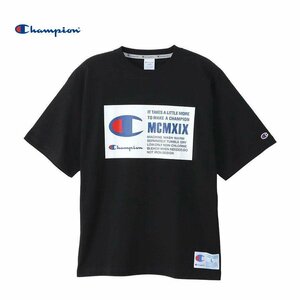 Champion チャンピオン C3-V332 ビッグロゴ バックプリント リラックスフィット 半袖Tシャツ ブラック M 新品