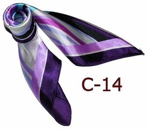 厳選人気柄スカーフ　企業制服向けスカーフ　60cm正方形シルク調スカーフ(C-14)　（３枚セット）