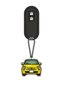 [Номерной знак] Fiat 500 Style Key Chain Yellow