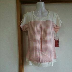 * new goods *. bargain regular price 1980 jpy EDWIN maternity nursing attaching short sleeves tops M~L border pink 