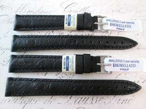 *MORELLATO ITALY 14mm 2 шт. комплект Black Ostrich type вдавлено CHAGALL