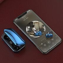 会話 高音質 bluetooth5.0 bluetoothワイヤレスイヤホン マイク 液晶表示 自動ペアリング ブルー 防水 iphone android_画像9
