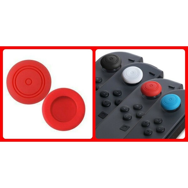 ニンテンドースイッチ スティック ジョイコン シリコン カバー 2個セット 赤