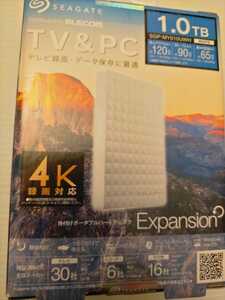 【新品】TV&PC用●SeagateUSB3.2ポータブルハードディスク●1.0TBホワイトExpansion SGP-MY010UWH●世界最大級のHDDメーカー自ら開発