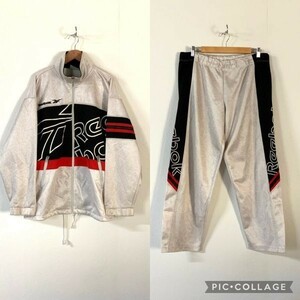 90‘s Reebok リーボック ビッグロゴ ジャージ 上下セットアップ メンズ LAサイズ グレー ランニング ウォーキング