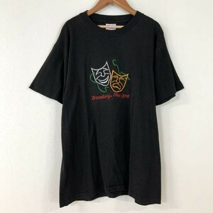 希少 90‘s USA製 Hanes ヘインズ ブロードウェイ ニューヨーク 刺繍 半袖 tシャツ メンズ Mサイズ トレンド ブラック