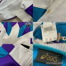 雰囲気抜群 90‘s asics アシックス マルチカラー トラックトップ ジャージ メンズ Lサイズ パープル ブルー ホワイト_画像9