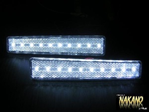 トラック用 LED ステップライト R/L ホワイト マーカー 反射板 サイドランプ ドア下ランプ 反射ランプ 