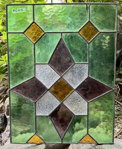 * Taisho античный витражное стекло стекло дерево рамка-оправа нет #644*