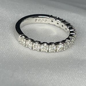  обычная цена 28 десять тысяч иен K18WG бриллиантовое кольцо один шарик бриллиант кольцо булавка кольцо для ключей dia бриллиант Eternity кольцо Eternity 