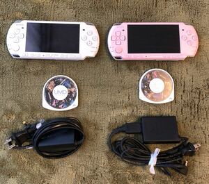 PSP 本体2台＋　モンハン3rd 2個　＋　電源ケーブル2個　（2台ともバッテリー無し）