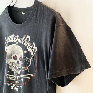 80s USA製 グレイトフル・デッド 1981 Grateful Dead On The Road Again Tour Tシャツ ブラック 黒 両面プリント ヴィンテージ L 検 ロックの画像5