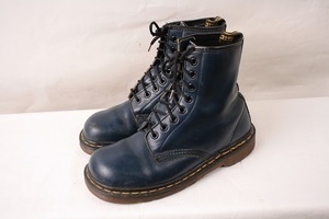  Britain made Dr. Martens UK5/23.5cm-24.0cm/8 hole navy blue navy Britain shoes lady's England used dh2649