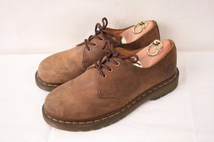 ドクターマーチン UK7/25.5cm-26.0cm/3ホール 茶 ヌバック ブーツ レザー メンズ レディース dr.martens 中古 dm3039