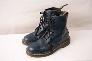 英国製 ドクターマーチン UK4/22.5cm-23.0cm 位/8ホール 紺 ネイビー ブーツ dr.martens ユニセックス レディース 中古 dh2645