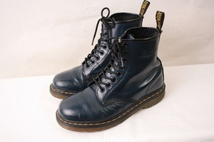  Dr. Martens UK5/23.5cm-24.0cm/8 hole navy blue navy boots lady's leather original leather dr.martens used dh2683