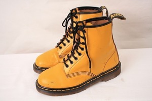  Britain made Dr. Martens UK6/24.5cm~25.0cm/ yellow yellow 8 hole boots men's lady's drmartens England used dh2736