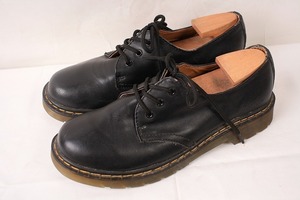 ドクターマーチン UK6/24.5cm～25.0cm/3ホール 黒 ブラック ブーツ レザー メンズ レディース drmartens 古着 中古 dm2904