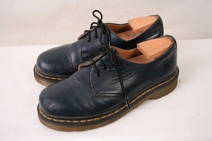 ドクターマーチン UK4/22.5cm-23.0cm/3ホール 紺 ネイビー レザー ブーツ dr.martens レディース 古着 中古 dm2732