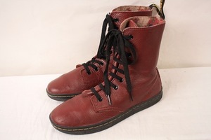 ドクターマーチン UK5/23.5cm-24.0cm/9ホール バーガンディ チェリー ブーツ レディース レザー dr.martens 中古 古着 Tポイント dh2980